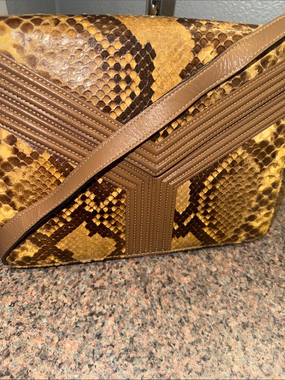 Yves Saint Laurent vintage exotic Snake skin Shoulder Bag EUC with COA - Picture 11 of 11